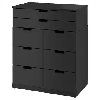 IKEA Nordli kommode mit 8 schubladen, anthrazit, 80x99 cm Angebot