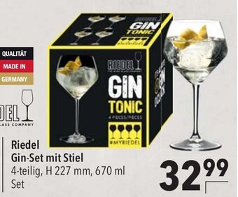 CITTI Markt Riedel Gin-Set mit Stiel 4-teilig, H 227 mm, 670 ml Angebot