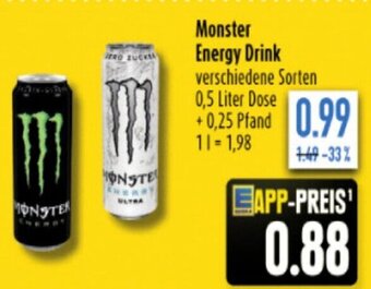 diska Monster Energy Drink verschiedene Sorten 0,5 Liter Dose Angebot