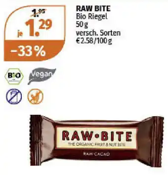 Müller Raw Bite Bio Riegel 50g Angebot