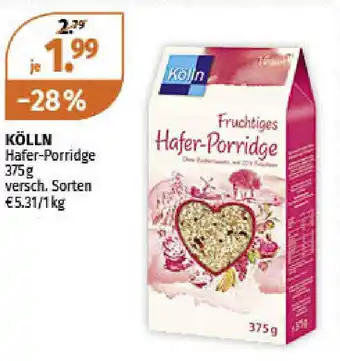 Müller Kölln Hafer Porridge 375g Angebot