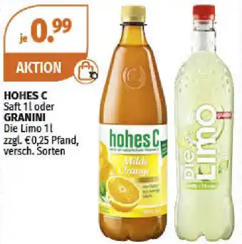 Müller Hohes C Saft 1L oder Granini Die Limo 1L Angebot