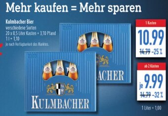 diska Kulmbacher Bier 20*500ml Angebot