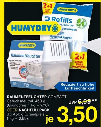 KODi HUMYDRY RAUMENTFEUCHTER COMPACT 450 g ODER NACHFÜLLPACK 3 x 450 g Angebot