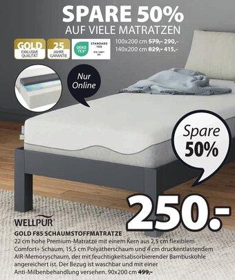 Jysk WELLPUR GOLD F85 SCHAUMSTOFFMATRATZE Angebot