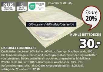 Jysk LIABERGET LEINENDECKE Angebot