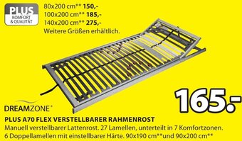 Jysk DREAMZONE PLUS A70 FLEX VERSTELLBARER RAHMENROST Angebot
