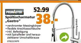 Globus Baumarkt Primaster Spültischarmatur ,,Gastro" Angebot