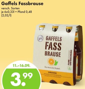 Trink und Spare Gaffels Fassbrause 6x0,33 L Angebot