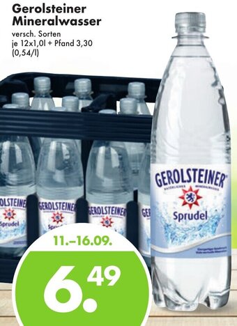 Trink und Spare Gerolsteiner Mineralwasser 12x1,0 L Angebot