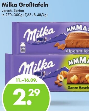 Trink und Spare Milka Großtafeln 270-300 g Angebot