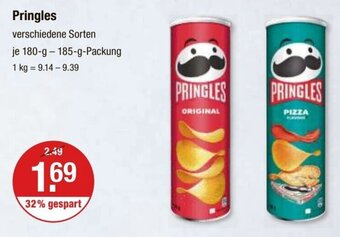 V Markt Pringles verschiedene Sorten je 180-g-185-g-Packung Angebot