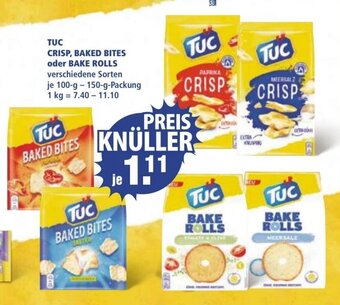 V Markt TUC CRISP, BAKED BITES oder BAKE ROLLS verschiedene Sorten je 100-g-150-g-Packung Angebot