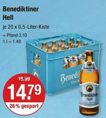 V Markt Benediktiner Hell je 20 x 0,5-Liter-Kiste Angebot