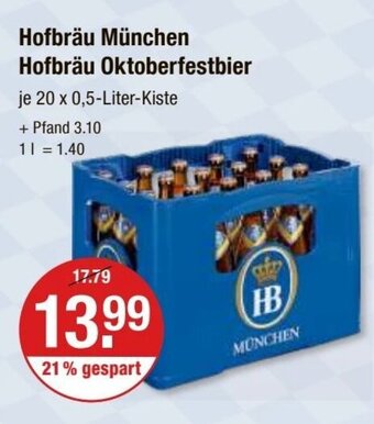 V Markt Hofbräu München Hofbräu Oktoberfestbier je 20 x 0,5-Liter-Kiste Angebot