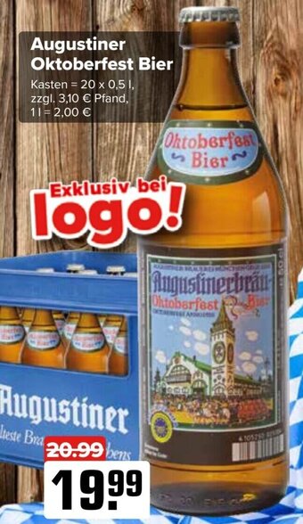 Logo Getränkemarkt Augustiner Oktoberfest Bier 20x0,5 L Kasten Angebot