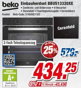 Expert beko Einbauherdset BBUS13320XE Angebot