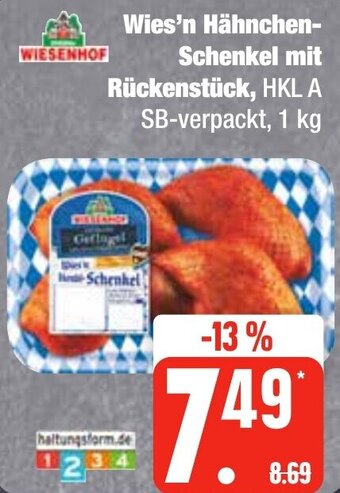 Edeka Frischemarkt WIESENHOF Wies'n Hähnchen-Schenkel mit Rückenstück 1 kg Angebot