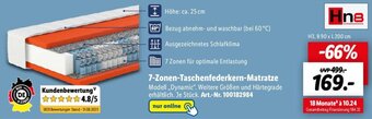 Lidl Hn8 7-Zonen-Taschenfederkern Matratze Angebot