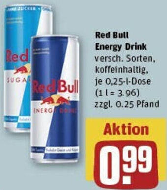 REWE Red Bull Energy Drink 0,25 L Dose Angebot