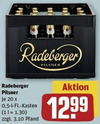 REWE Radeberger Pilsner 20 x 0,5-L-Fl. Kasten Angebot