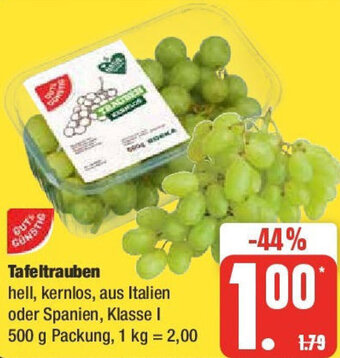 Edeka Gut & Günstig Tafeltrauben 500 g Packung Angebot