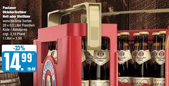 Edeka Paulaner Oktoberfestbier Hell oder Weißbier 20 x 0,5 Liter Flaschen Angebot