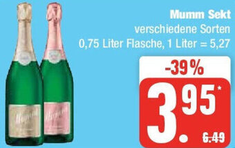 Edeka Mumm Sekt 0,75 Liter Flasche Angebot