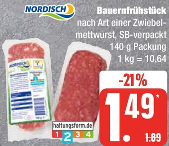 Edeka NORDISCH Bauernfrühstück 140 g Packung Angebot