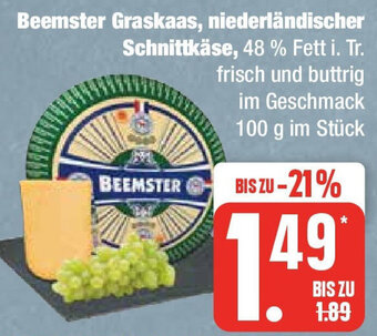 Edeka Beemster Graskaas, niederländischer Schnittkäse 100 g Angebot