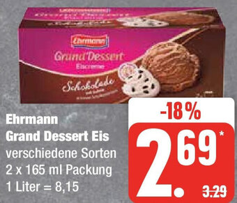 Edeka Ehrmann Grand Dessert Eis 2 x 165 ml Packung Angebot