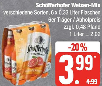 Edeka Schöfferhofer Weizen-Mix 6 x 0,33 Liter Flaschen Angebot