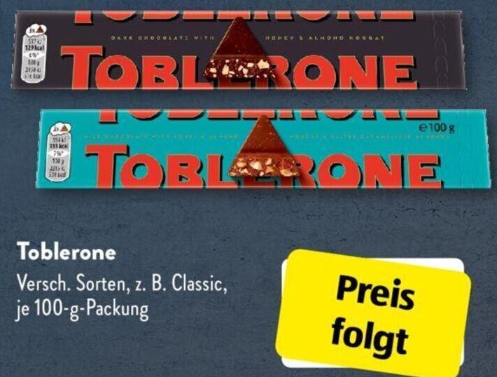 Toblerone 100 g Packung Angebot bei Aldi Süd