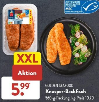 Aldi Süd GOLDEN SEAFOOD Knusper-Backfisch 560-g-Packung Angebot