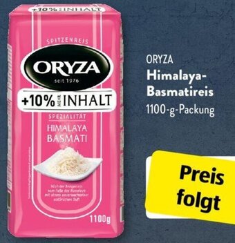 Aldi Süd ORYZA Himalaya-Basmatireis 1100-g-Packung Angebot