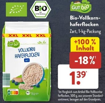 Aldi Süd Gut Bio-Vollkorn haferflocken 1 kg Packung Angebot