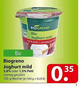 Famila Nord Ost Bio Biogreno Joghurt Mild Angebot