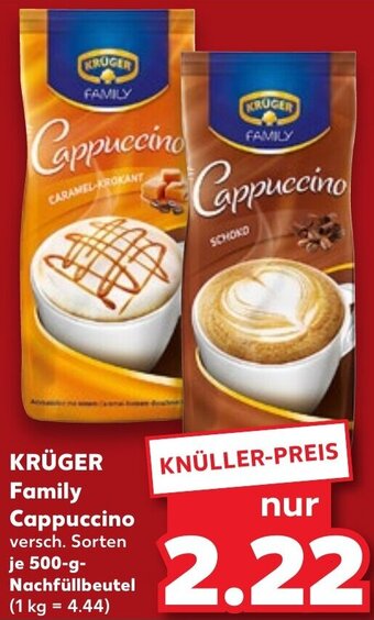 Kaufland KRÜGER Family Cappuccino 500 g Angebot