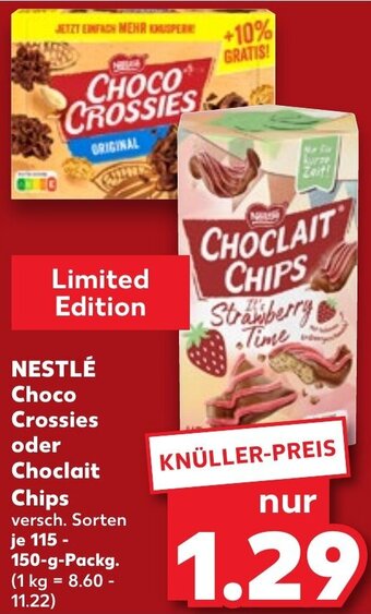 Kaufland NESTLÉ Choco Crossies oder Choclait Chips 115-150 g-Packg. Angebot