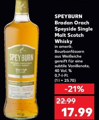 Kaufland SPEYBURN Bradan Orach Speyside Single Malt Scotch Whisky 0,7 L-Fl. Angebot