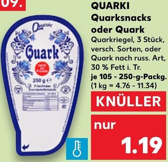 Kaufland QUARKI Quarksnacks oder Quark 105-250 g Packg. Angebot