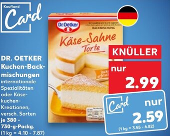 Kaufland DR. OETKER Kuchen-Backmischungen 380-730 g Packg. Angebot