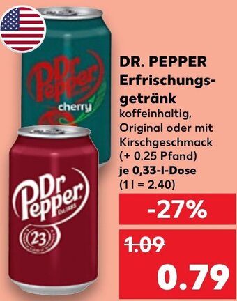 Kaufland DR. PEPPER Erfrischungsgetränk 0,33 L Dose Angebot