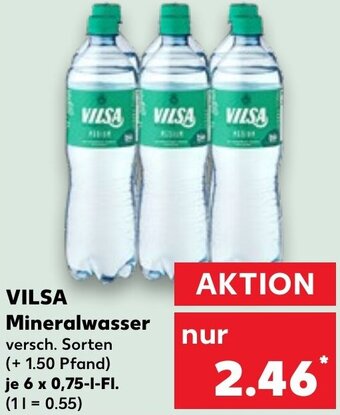 Kaufland VILSA Mineralwasser 6 x 0,75-L-FI. Angebot