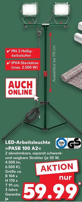 Kaufland Parkside LED-Arbeitsleuchte PASB 100 A2 Angebot