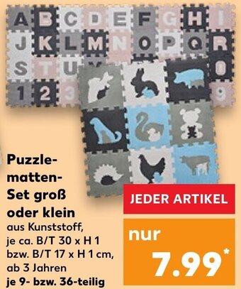 Kaufland Puzzlematten-Set groß oder klein 9 bzw. 36-teilig Angebot