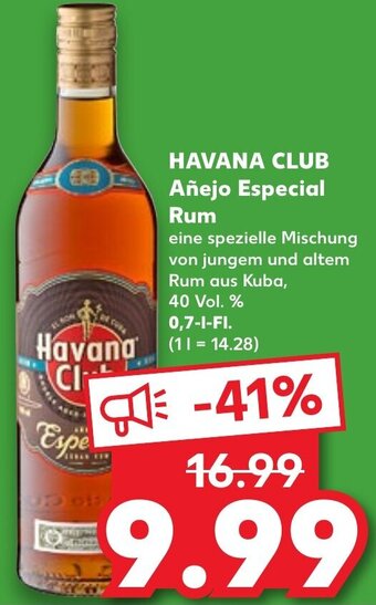 Kaufland HAVANA CLUB Añejo Especial Rum 0,7 L-Fl. Angebot