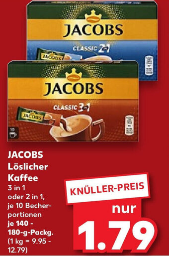 Kaufland JACOBS Löslicher Kaffee 3 in 1 140-180 g Packg. Angebot