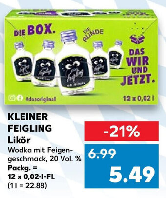 Kaufland KLEINER FEIGLING Likör 12 x 0,02 l Fl. Angebot