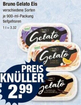 V Markt Bruno Gelato Eis verschiedene Sorten je 900-ml-Packung Angebot